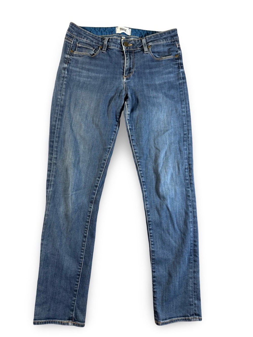 PAIGE Jeans Womens 29 Blue Skyline Skinny Ankle Peg Delancy Dark Wash Denim